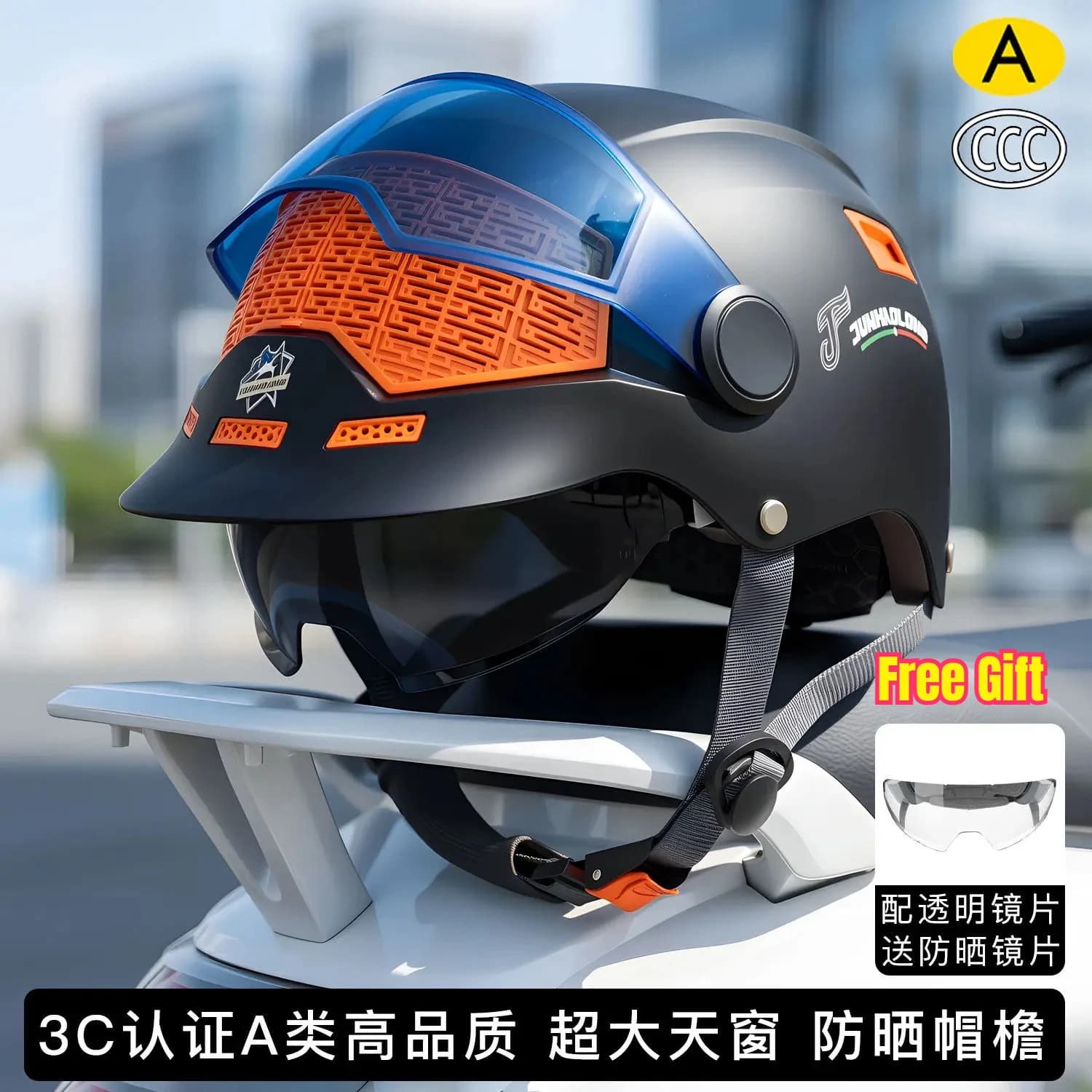 Casque de moto pour hommes, protection solaire d'été, demi-casque respirant, sûr et confortable, nou