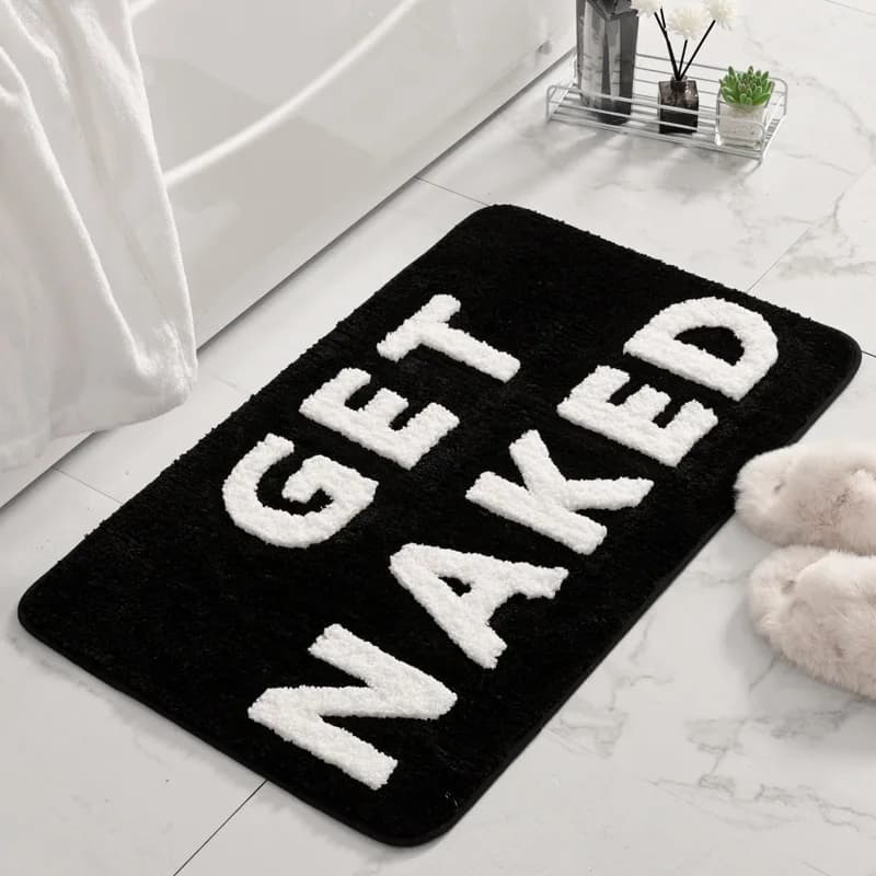 Tapis de salle de bain et de douche « Get Naked » pour la Saint-Valentin 40x60cm/50x80cm - Tapis de 