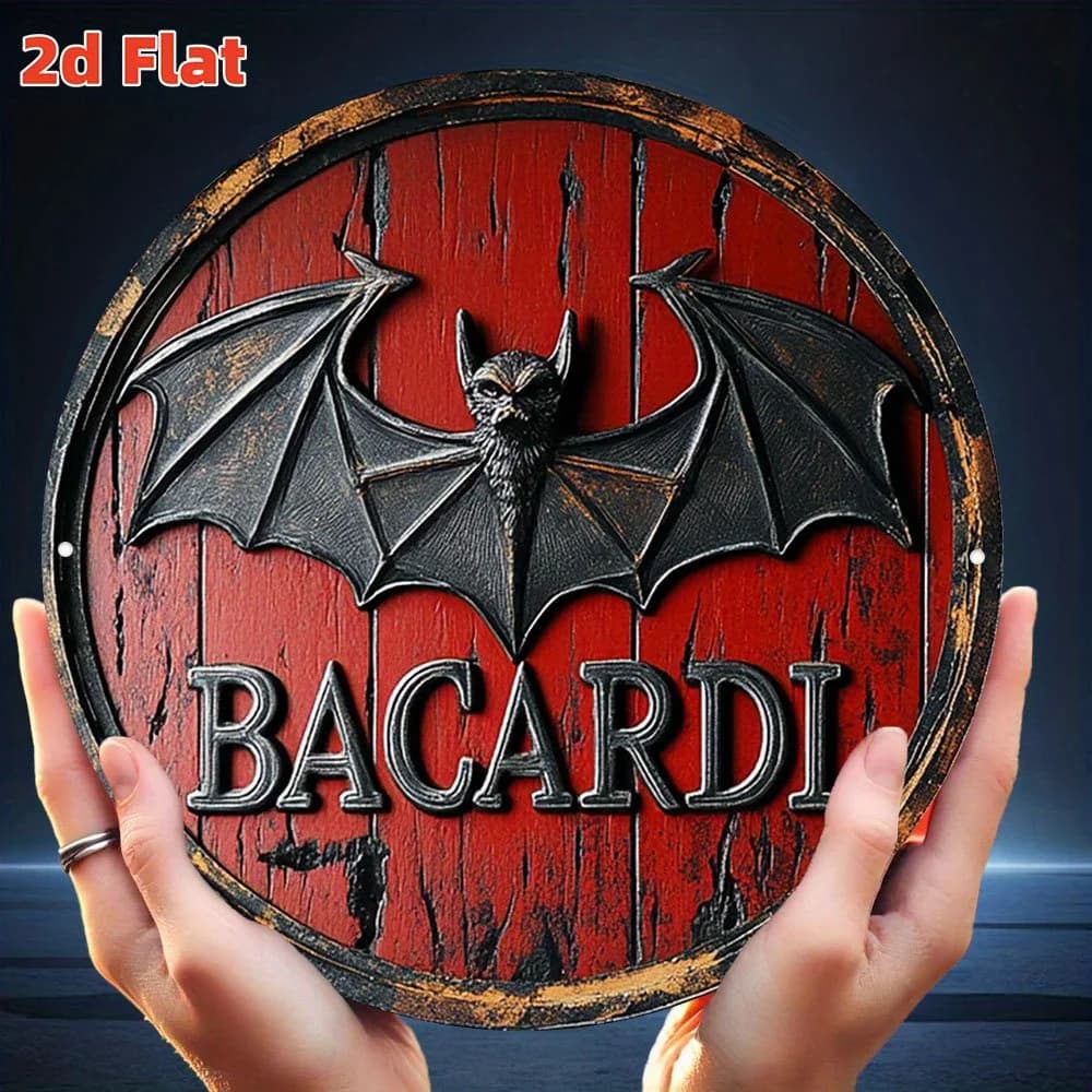 1 pièce - Logo de chauve-souris Bacardi |   Légende du rhum cubain |   Plaque décorative murale vint