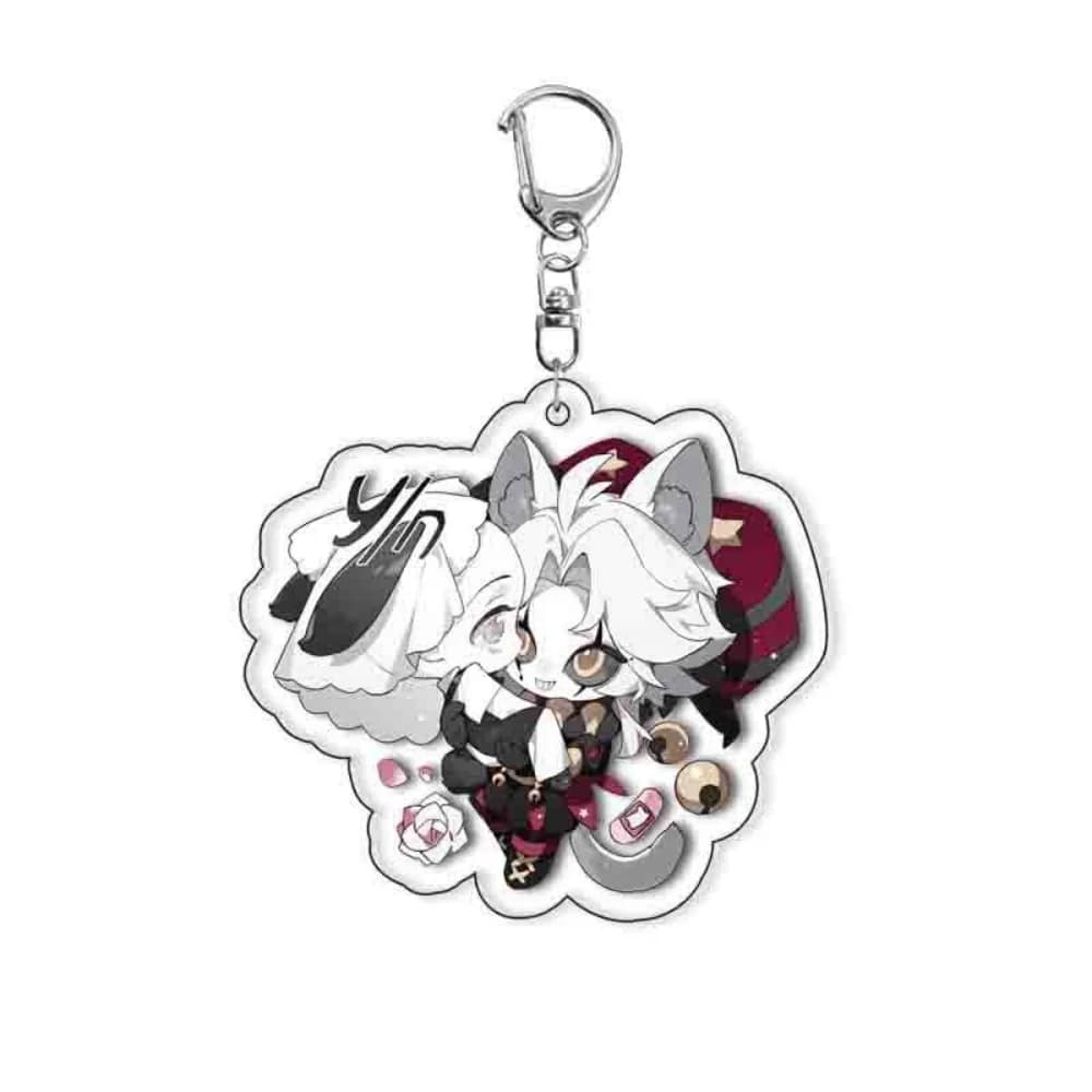Porte-clés de cosplay en acrylique Game The Freak Circus Pierrot Harlequin Joker Clown, accessoire d