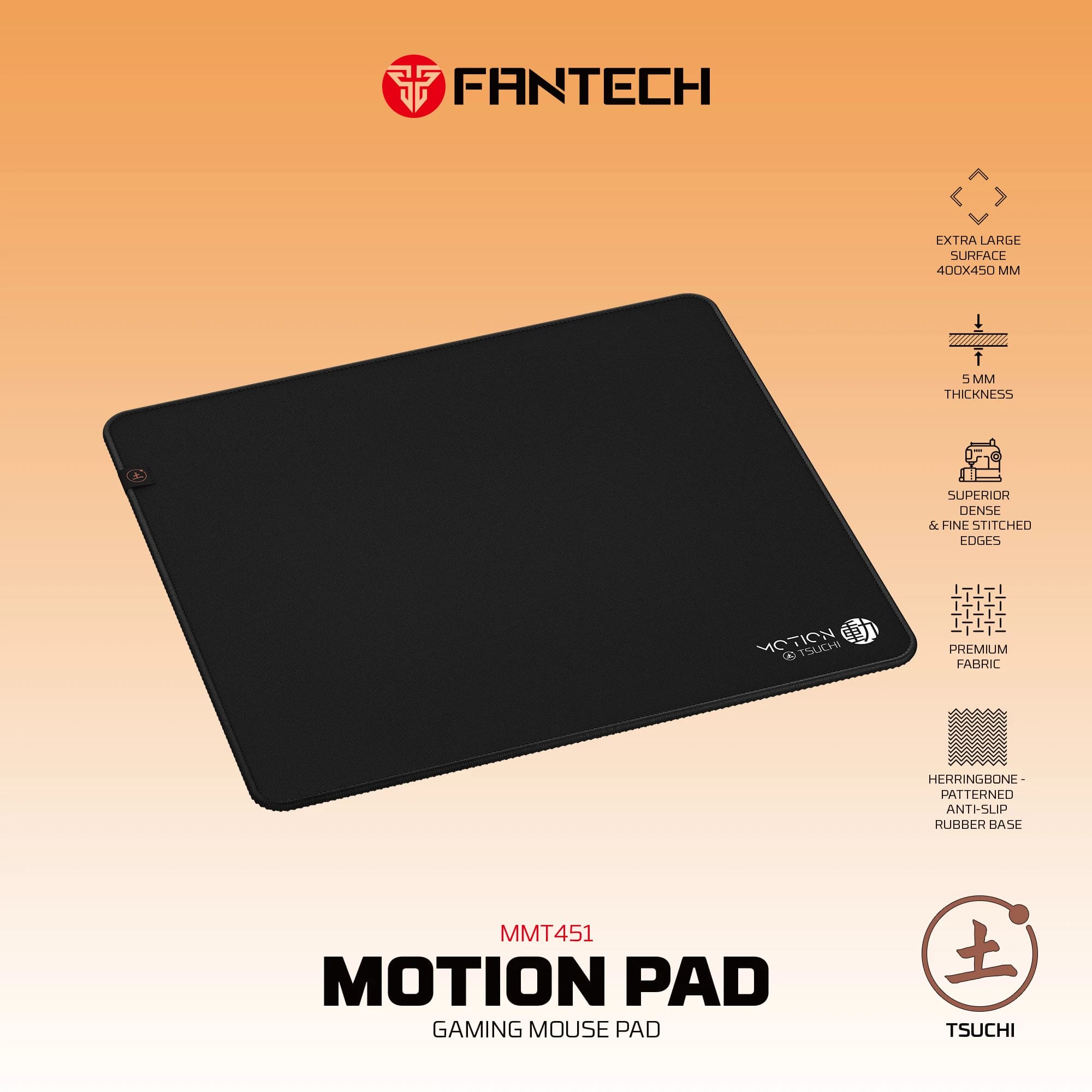 FANTECH MONTION PAD MMT451 tapis de souris de jeu 400x450x5mm contrôle neutre tapis de souris grande
