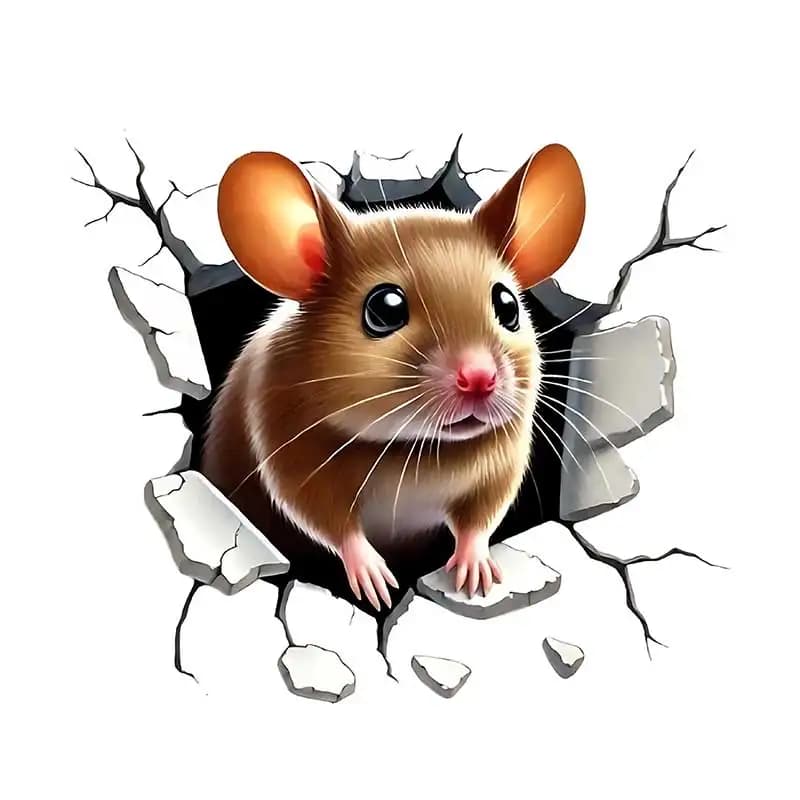 Autocollant mural amusant « Souris dans le trou » pour salon, décoration intérieure, chambre d'enfan
