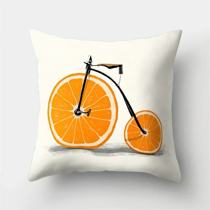 Juste de coussin acrobatique avec girafe, animal, taie d'oreiller itude, ménage créatif, fruit, vélo