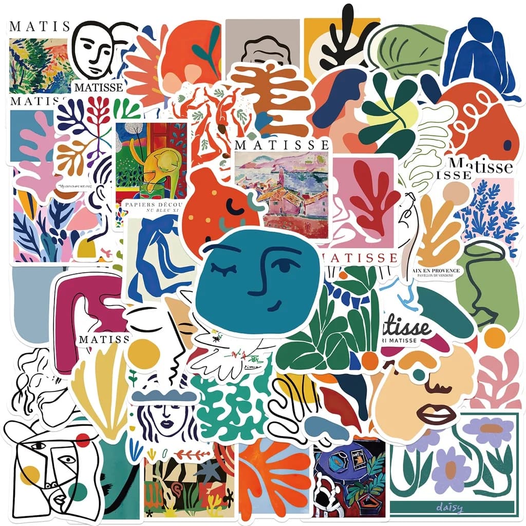 Autocollants Graffiti imperméables pour peinture de paysage, Style Matisse, pour casque, vélo, compt