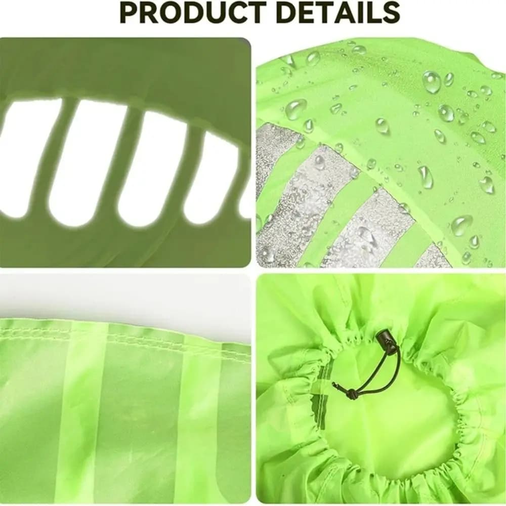 Couverture de casque de vélo à bande réfléchissante, imperméable, coupe-vent, haute visibilité, cord