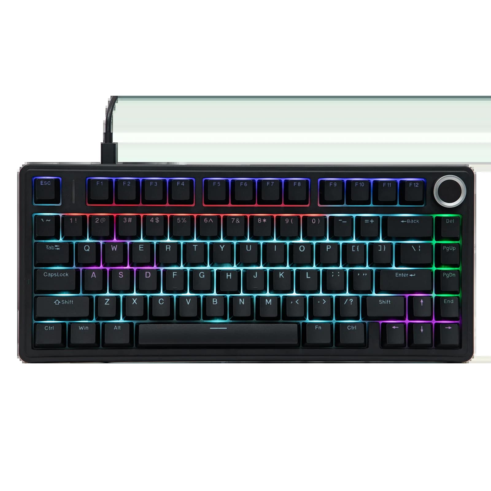 Clavier de jeu filaire AULA F75 75% ANSI US Layout Gasket Hot Swappable ABS Keycap RGB avec bouton, 