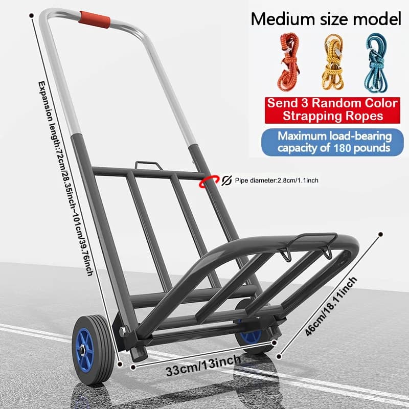 Chariot de courses pliable en métal pour la maison, chariot télescopique léger et portable, chariot 