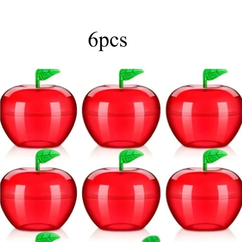 Cadeau pour elle/lui, 6 boîtes à bonbons en plastique en forme de pomme rouge, grande capacité, 3,94
