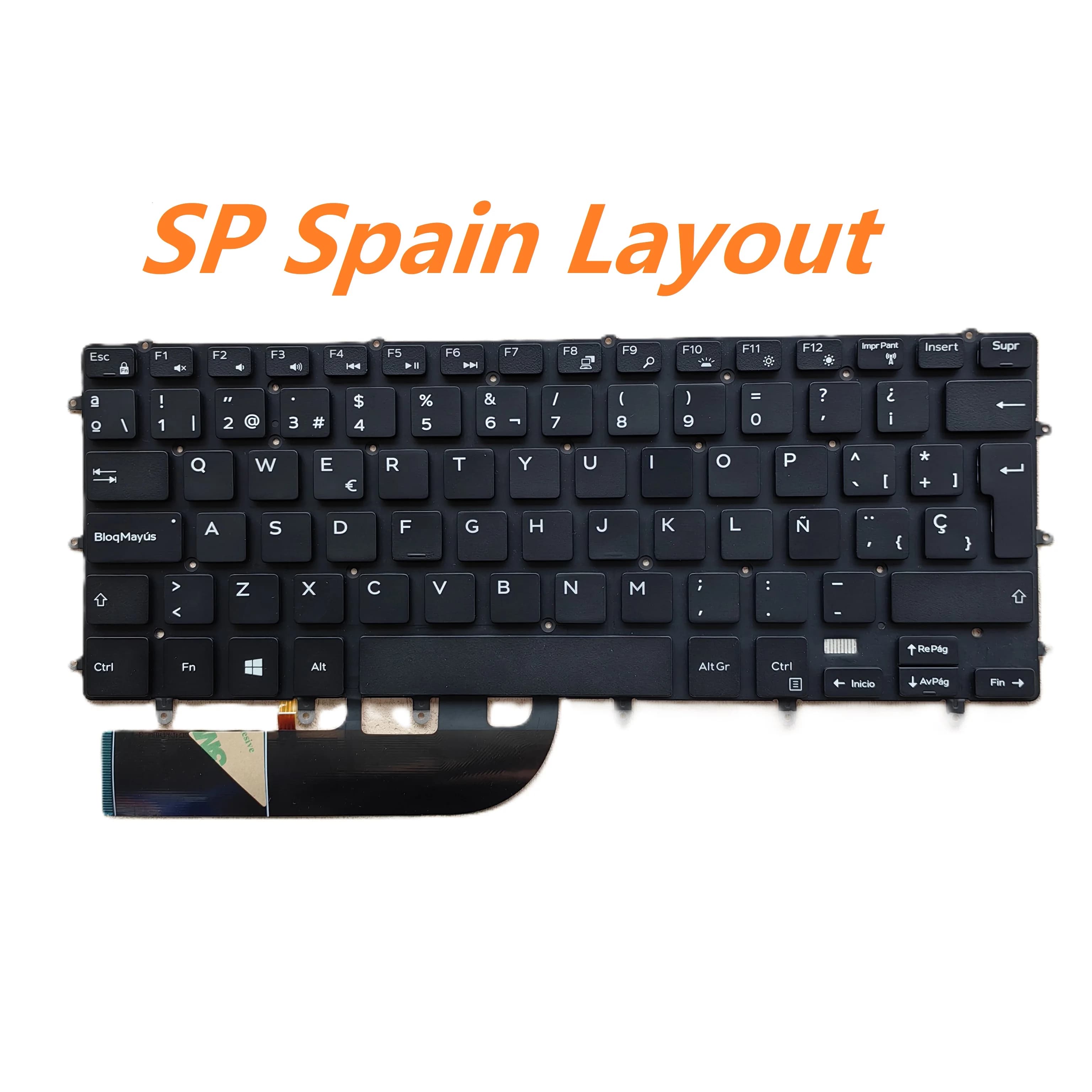 Clavier rétro-éclairage français SP espagne FR, pour DELL XPS15 9550 9560 9570 7590 N7558 N7568 PREC
