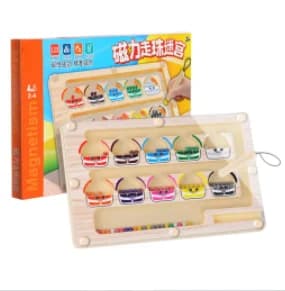 Jouets Montessori en bois : labyrinthe magnétique de tri des couleurs, labyrinthe de nombres, planch