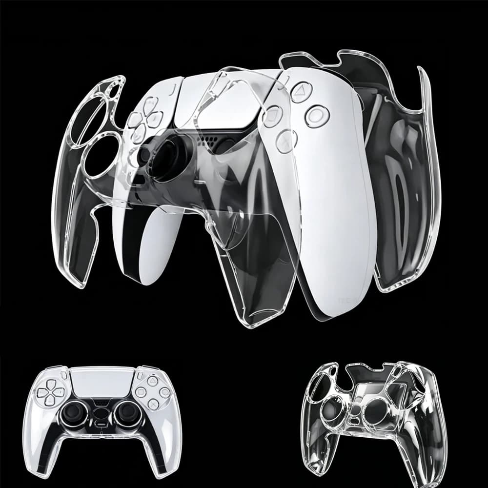 Étui transparent pour manette PS5, coque transparente, protection antichoc, coque de protection pour