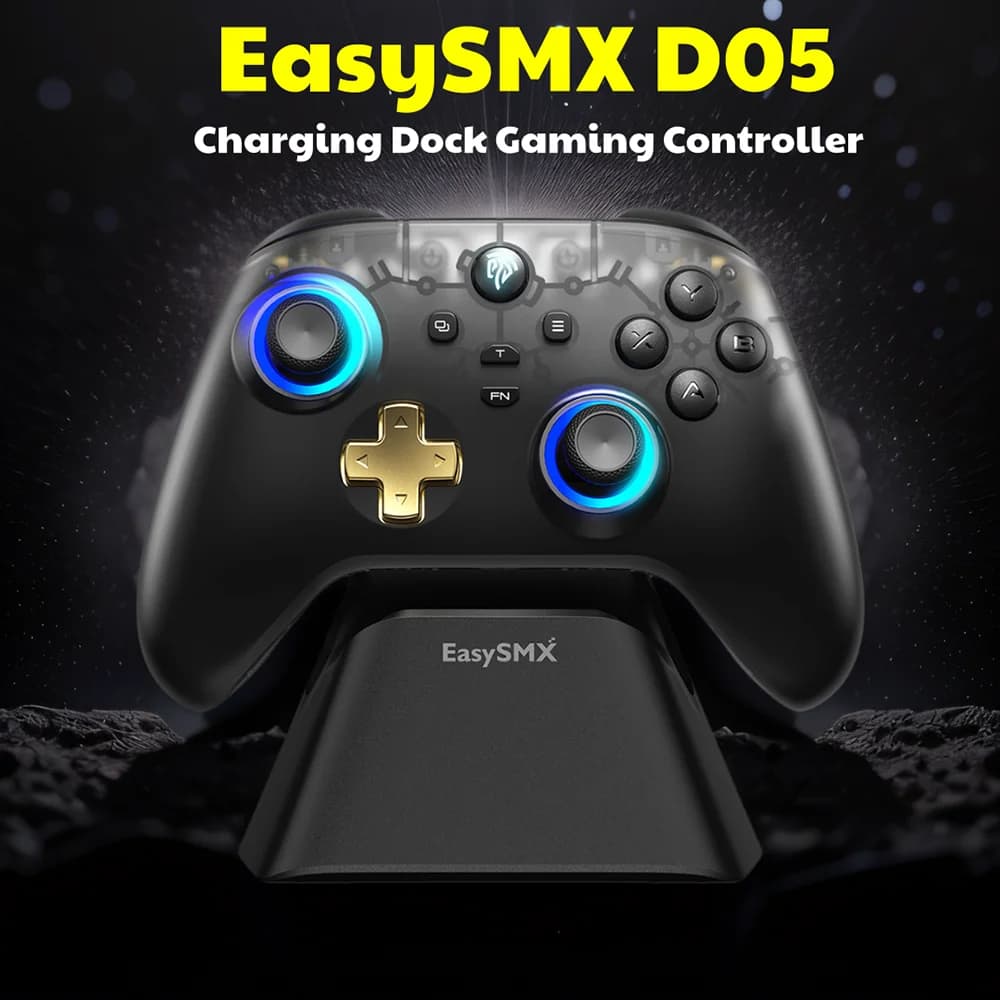 EasySMX – manette de chargement D05, contrôleur sans fil, Compatible avec PC/Switch/téléphone/Steam/