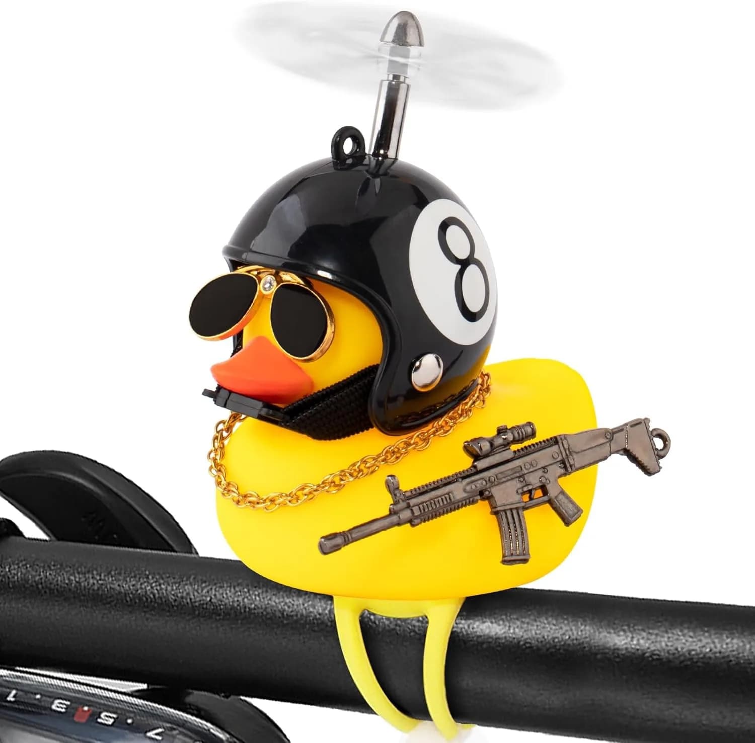Canard de vélo en caoutchouc à presser avec casque, décorations de tableau de bord de voiture, acces