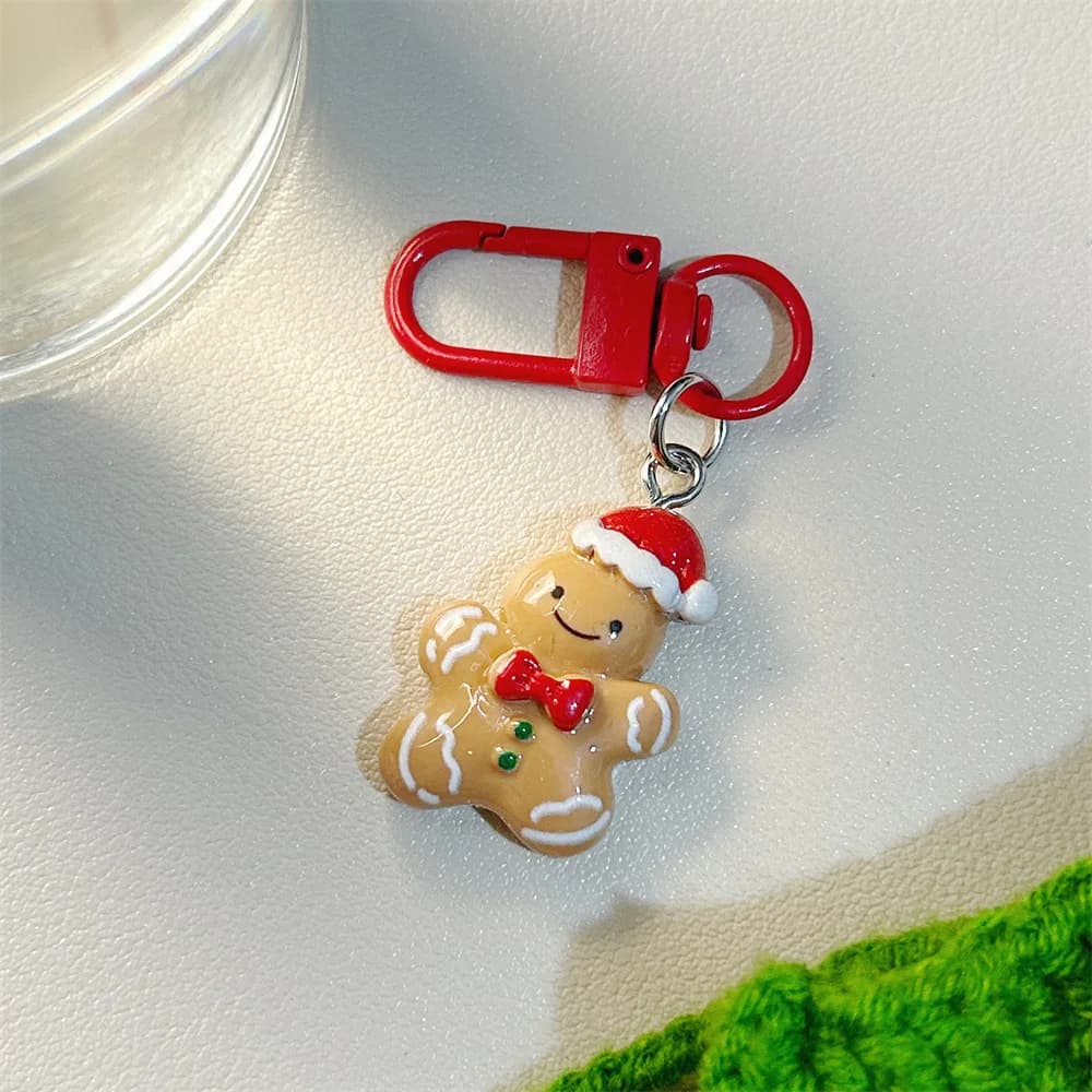 Dessin animé de noël mignon porte-clés noël porte-clés sac à dos pendentif décoration porte-clés cad