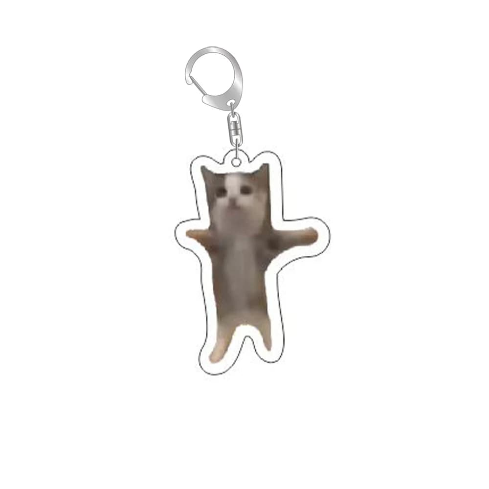 Funny Cat Memes Series Keychain for Best Friends, Lanière de sac cadeau étudiant, Pendentif de sac p