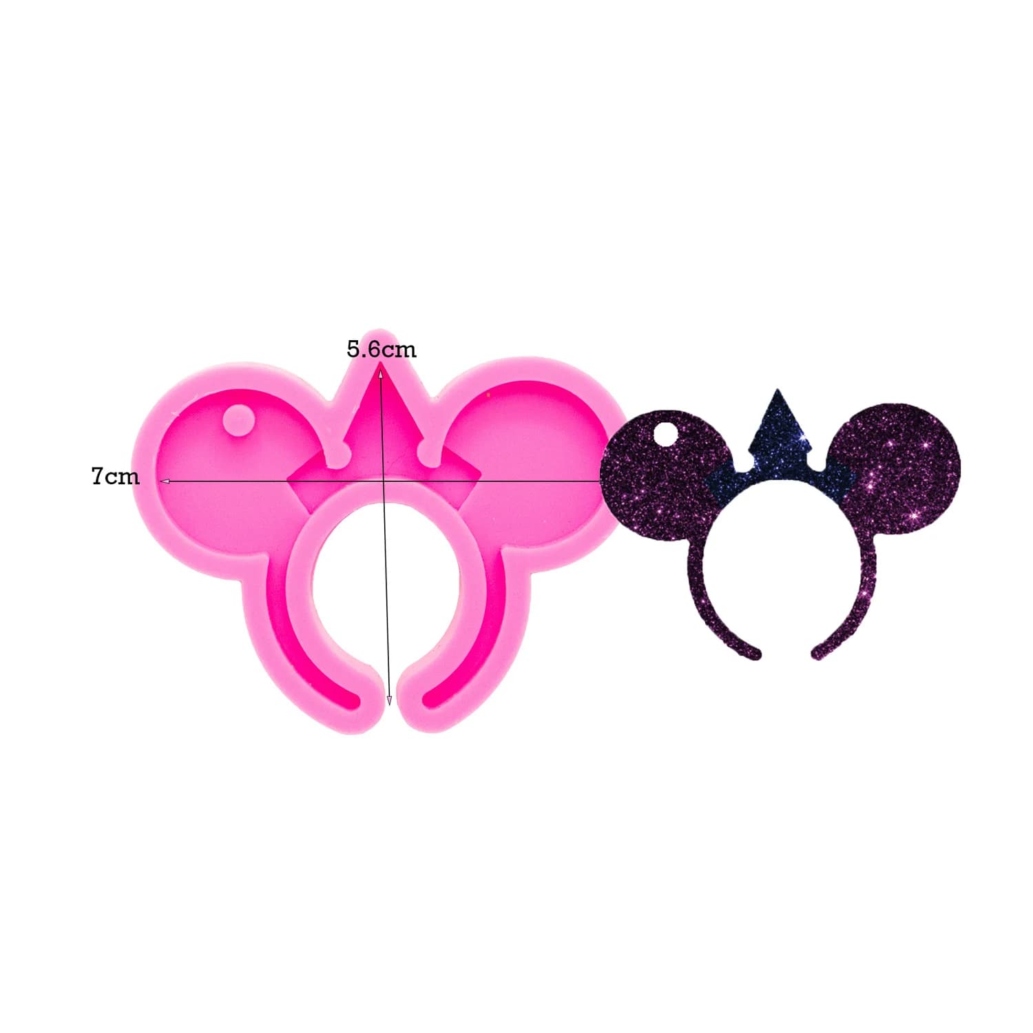 Moule d'oreille de souris en Silicone de 3,5 pouces, pour bandeau, Fondant, chocolat, argile Sugarcr