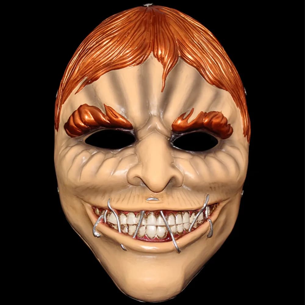 Casque de Clown doré, accessoires de jeu, masque de fête de maquillage d'halloween