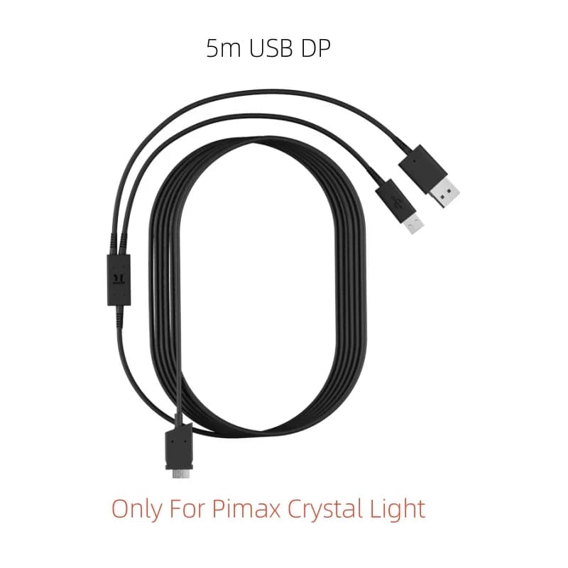 Câble optique Pimax 6M et câble lumineux Pimax Crystal - 5m/DP&USB 2 en 1/adaptateur secteur requis