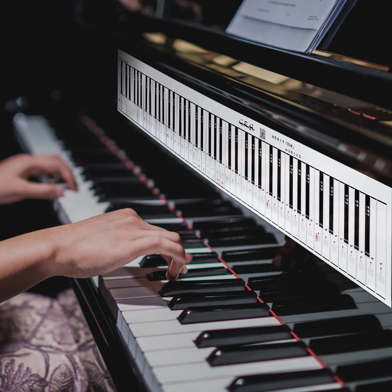 Papier d'entraînement pour clavier de Piano, 88 touches, étanche, enroulable, aide à l'apprentissage
