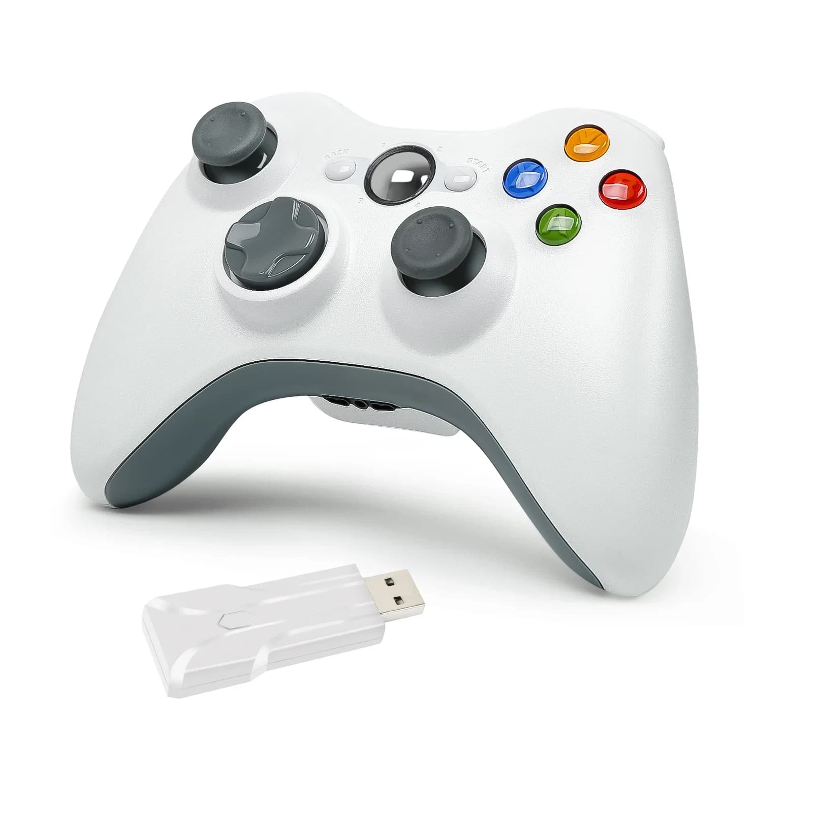 Manette sans fil 2,4 G pour Xbox 360 et PC, manettes de jeu à double vibration, compatible Windows, 