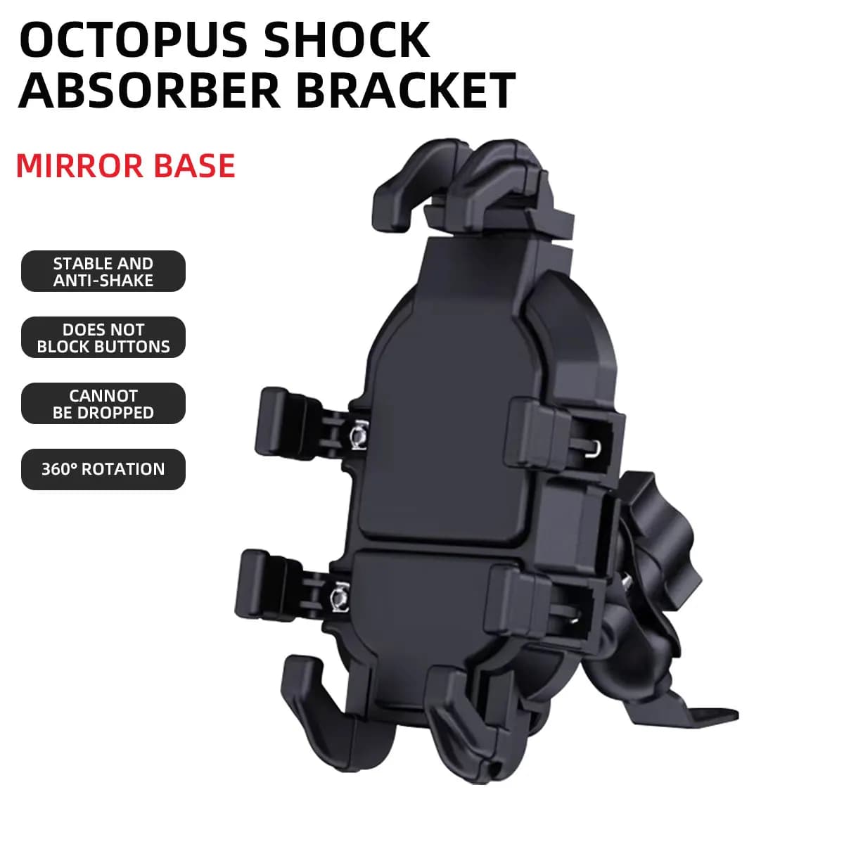 Support de téléphone à Absorption des chocs pour moto et vélo, Stable, Anti-secouement 360 °   Suppo