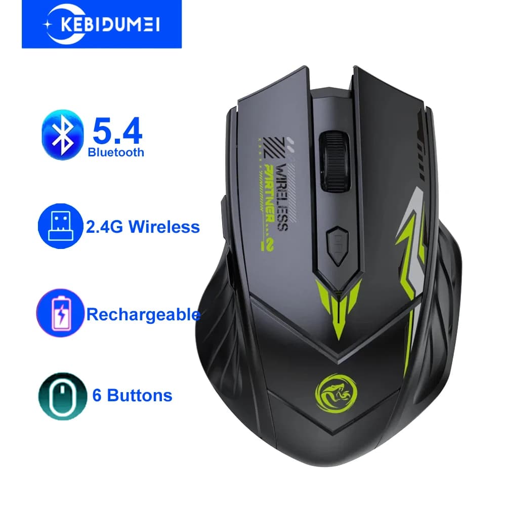 Souris Bluetooth 5.4 double Mode 2.4G souris sans fil 6 boutons souris de jeu souris Rechargeable 16