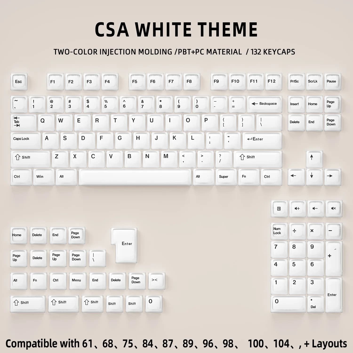 Clavier mécanique avec touches en gel personnalisables, design liquide, profil CSA, pour DIY de clav