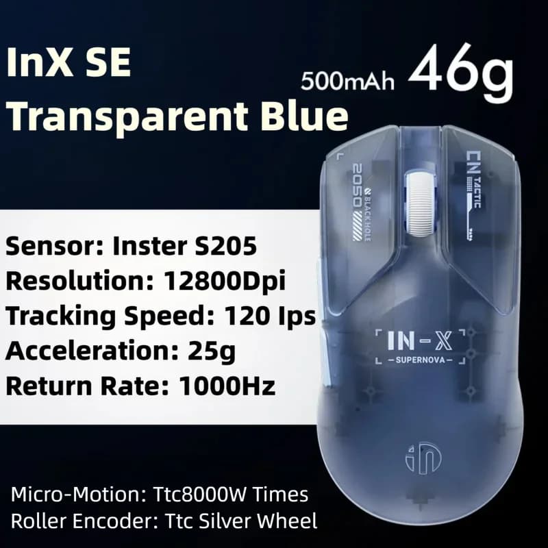 Souris de jeu sans fil légère INPHIC INX SE 12800DPI souris sans fil tactile phare 1000HZ adaptée au