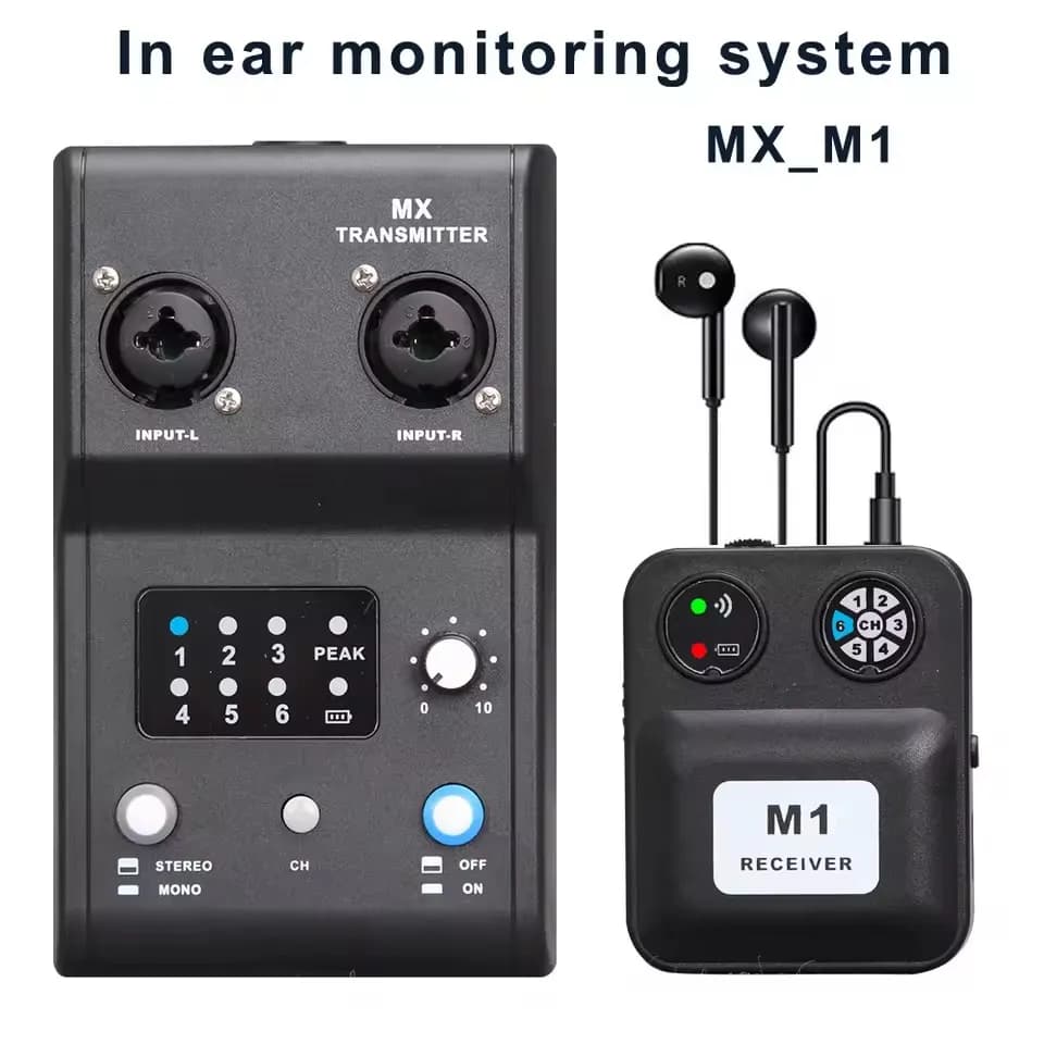 Système de monitoring intra-auriculaire sans fil : Écouteurs, récepteur et émetteur audio pour DJ, s