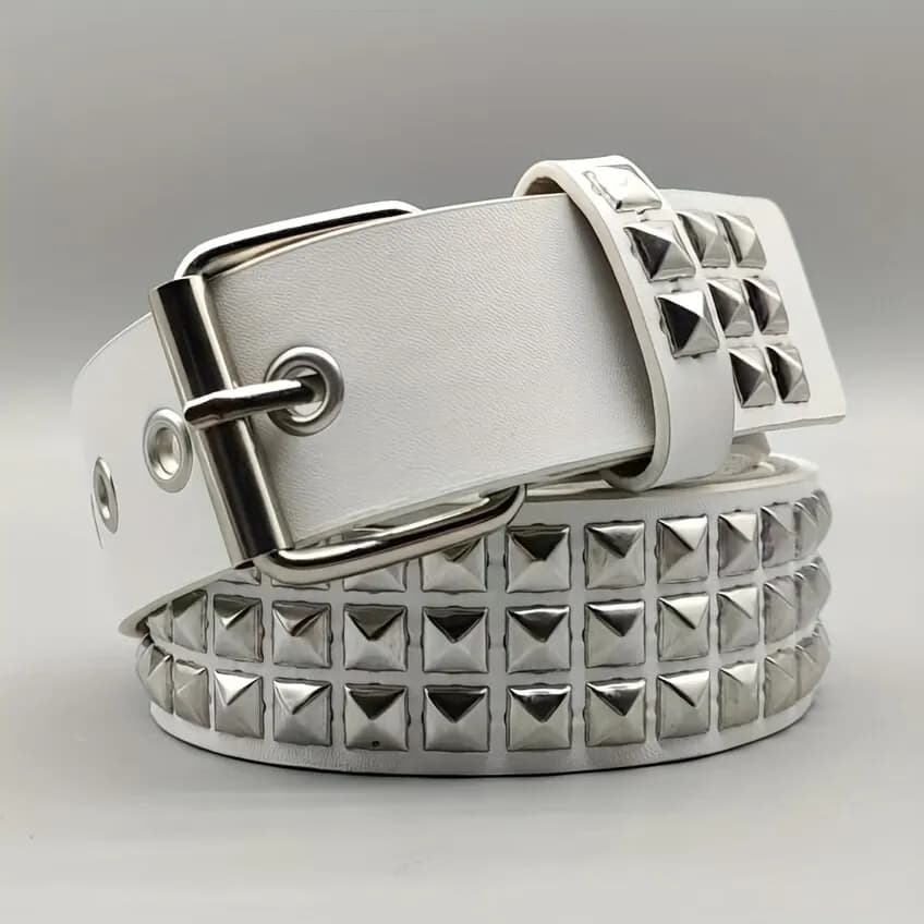 Mode nouvelle perle carrée Rivet ceinture métal pyramide ceinture hommes et femmes Punk matériel jea