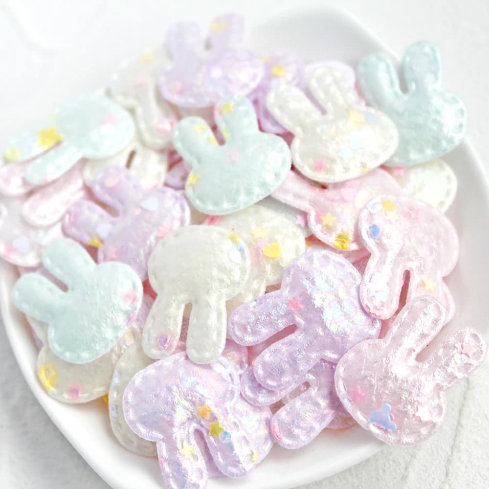Appliques de lapin rembourrées pour l'artisanat fait à la main, ornement, vêtements de sauna bricola
