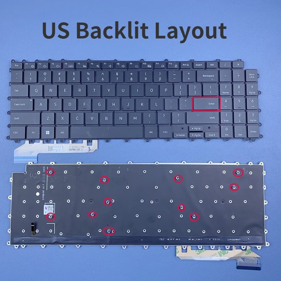 Clavier rétroéclairé US/Brésil/Corée pour Samsung Galaxy Book Pro 950QDB 950QED 930QED 950XED 930QDB