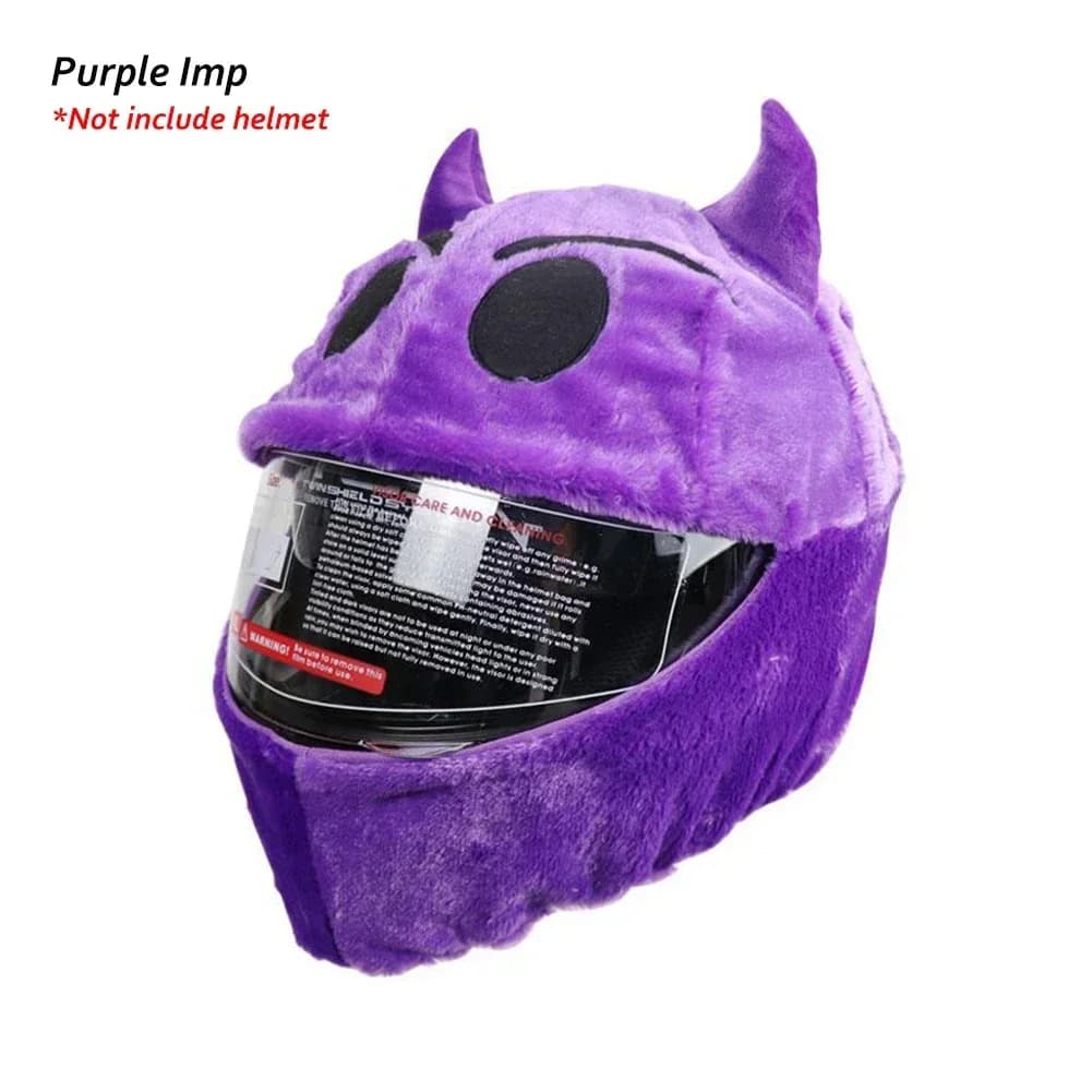 Housse de Protection pour casque, ensemble en peluche moelleuse de dessin animé pour moto, étui de P