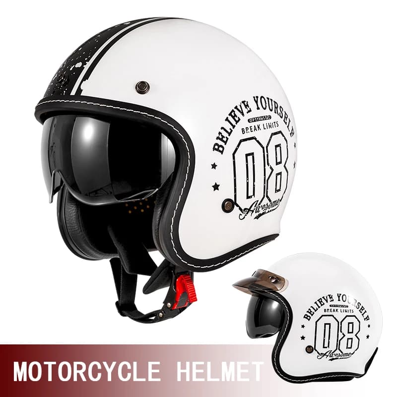 Nouveau Casque Moto Rétro 2026 – Demi-Casque Américain Rétro pour Homme, Modèle Hiver, Trois-Quarts,