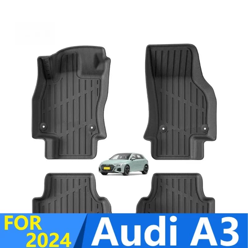 Tapis de sol de voiture pour Audi A3 2024 TPE 3D, tous temps, facile à nettoyer, accessoire intérieu