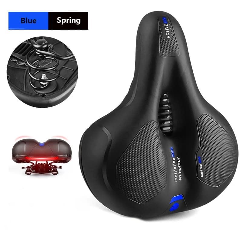 Selle de vélo creuse réfléchissante absorbant les chocs, siège de vélo vtt, respirant, imperméable, 