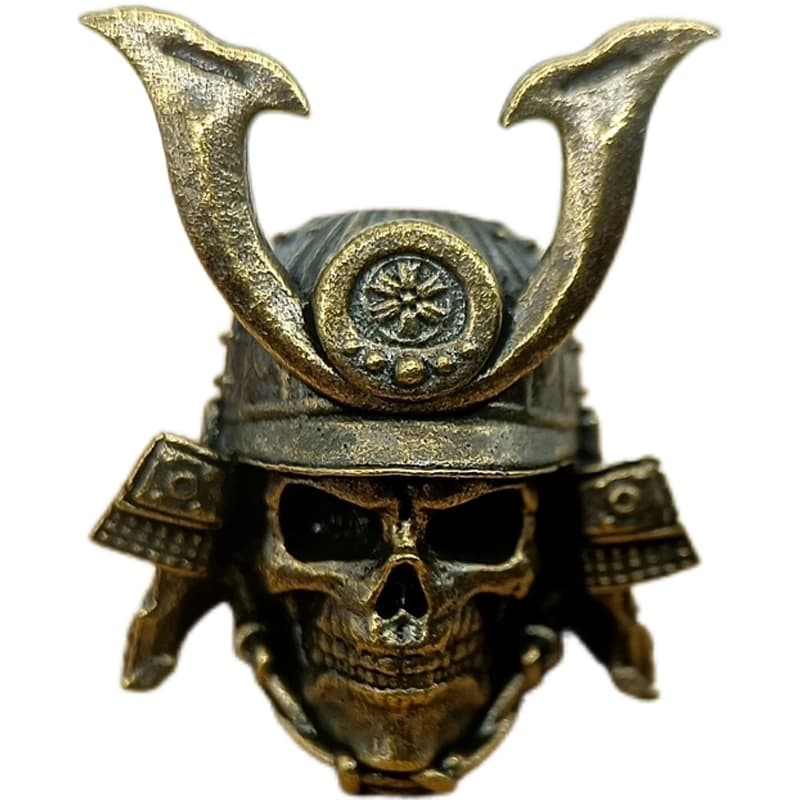 Casque tête de crâne de samouraï japonais, couteau en laiton, perles EDC, bricolage, Bracelets tissé