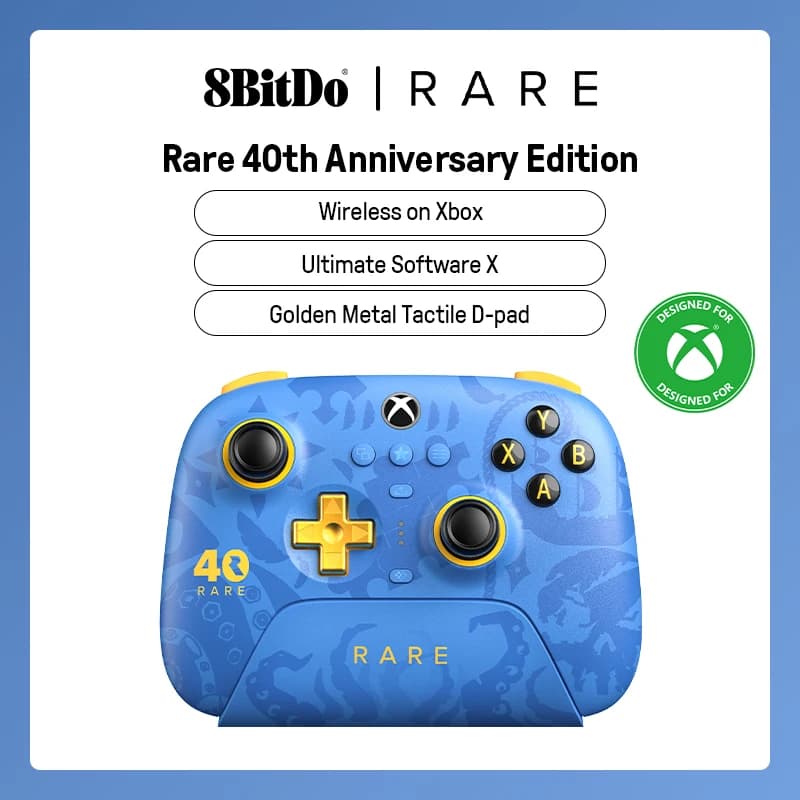 8BitDo Ultimate Contrôleur 3 modes pour Xbox, compatible Windows, Apple et Android - Rare édition 40
