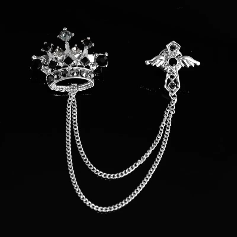 Couronne costume pour hommes, accessoires argentés, ailes, sceptre, aigle Lion, accessoires de nœud 