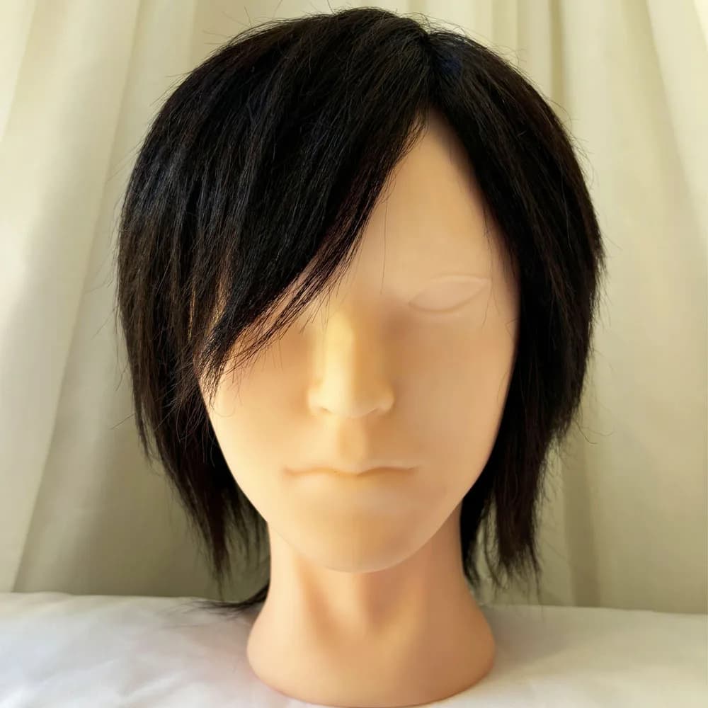 Tête de mannequin en cheveux humains pour hommes, pour la pratique de la coiffure, la formation en e