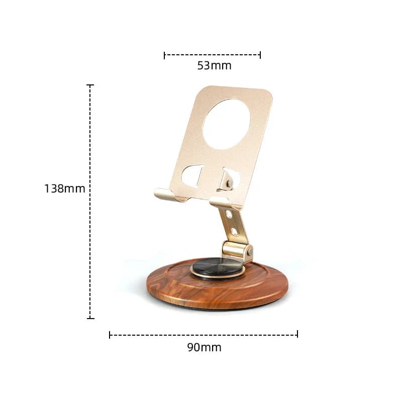 Support de téléphone en bois, support de tablette, rotation à 360 degrés, support de bureau pour iPa