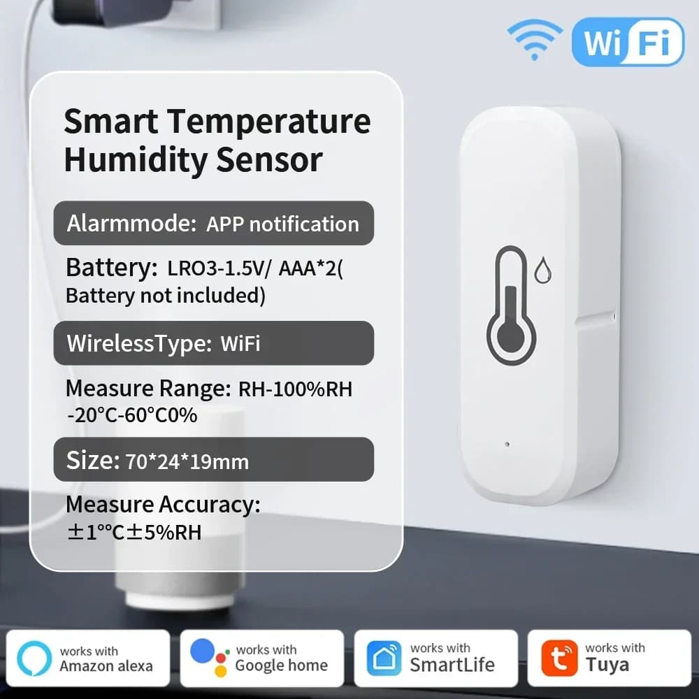Alimenté par Tuya, thermomètre Zigbee 3.0/Wifi, capteur intelligent de température et d'humidité, ap
