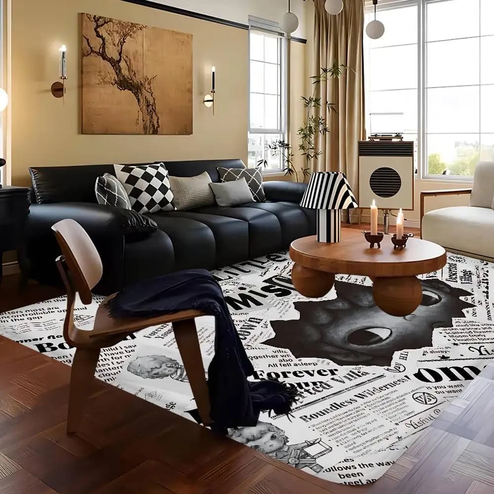 Tapis de couloir H-HIRONOS à motif de dessin animé, lavable, antidérapant, pour salon, chaises, tapi