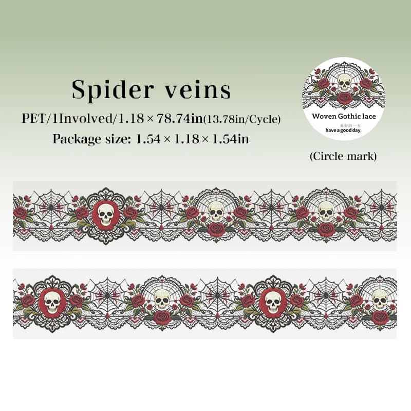 Rubans PET JAINQI 30mm*2m, motifs squelettes gothiques, pour scrapbooking, décoration d'album photo,