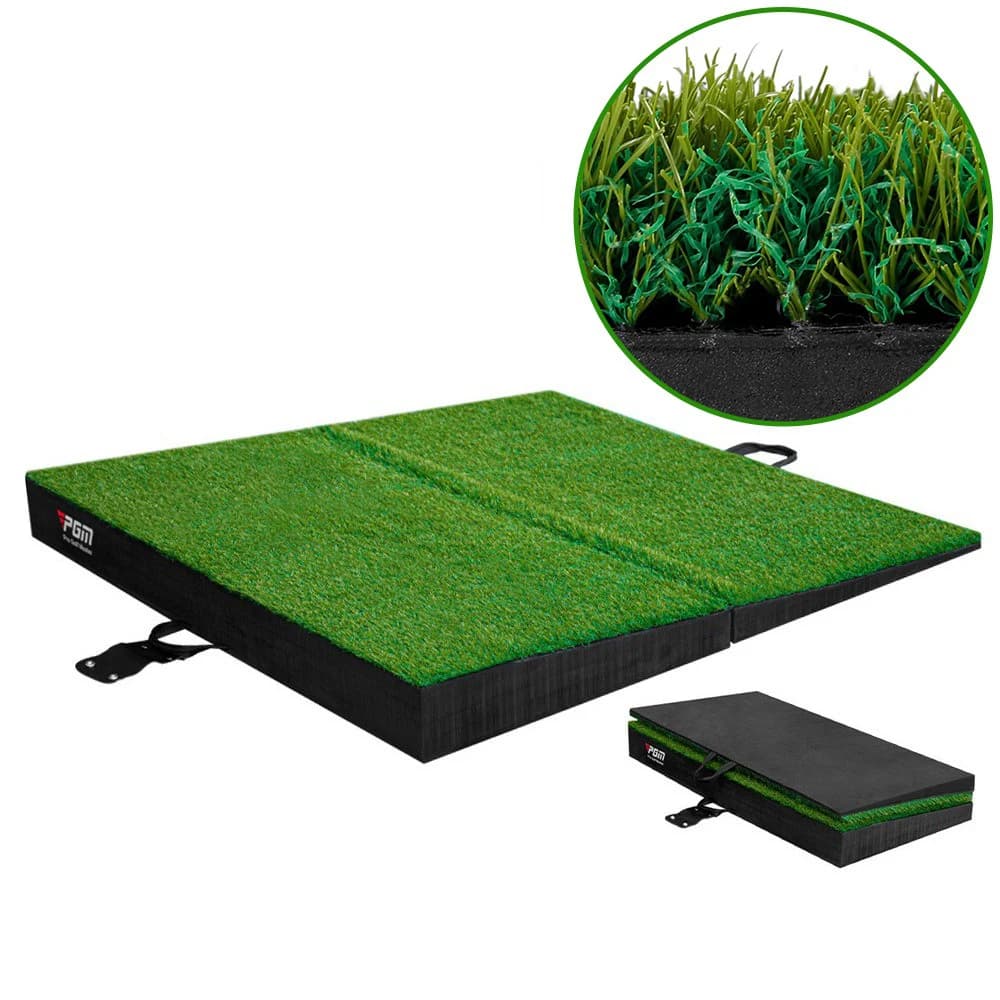 Entraîneur de Swing de Golf pliable avec tapis d'entraînement de pente haute et basse d'herbe longue