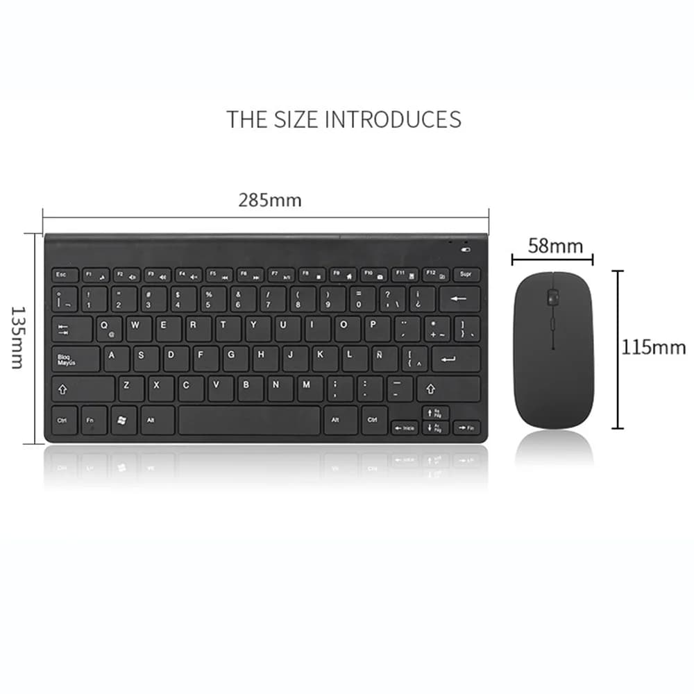 Nouveau clavier espagnol souris sans fil pour jeu PC lecteur TV clavier et souris espagnol ensemble 