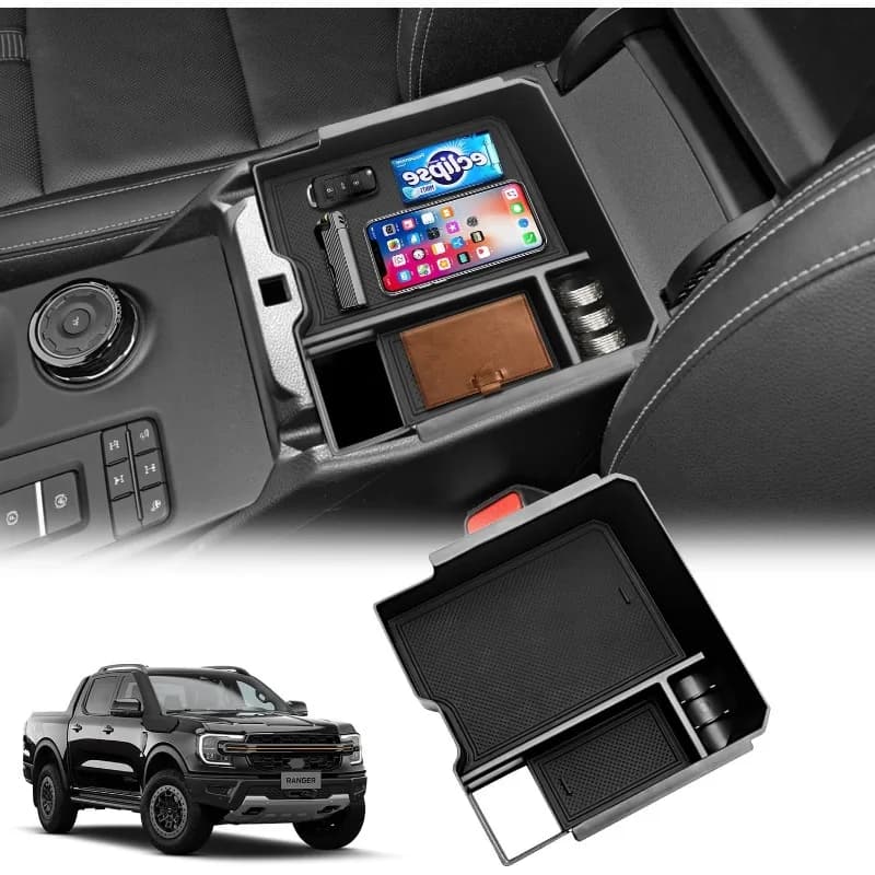 Pour 2024 Ford Ranger Console centrale organisateur, pour 2024 Ford Ranger Raptor accoudoir boîte de