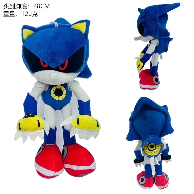 28 cm Super PP coton Sonic souris en peluche jouet en métal Sonic courte en peluche poupée enfant en