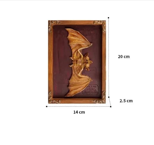 Statue d'échantillon de chauve-souris à Double tête en résine 3D, tenture murale d'halloween rétro, 