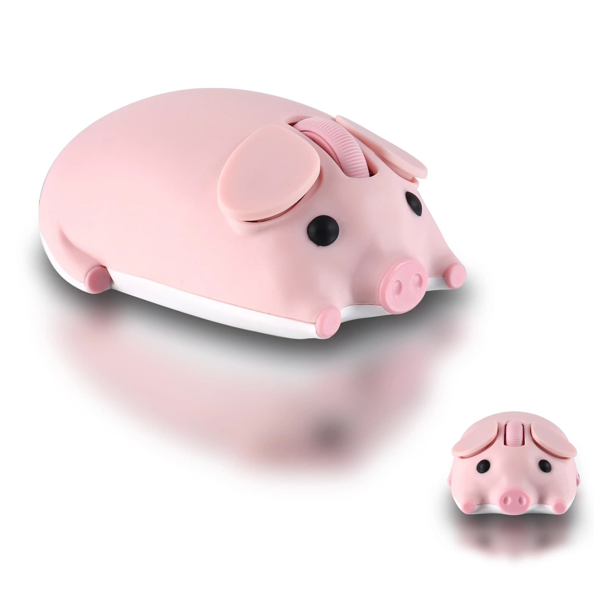 Mignon 3D petit cochon souris sans fil 2.4G Bluetooth double mode silencieux pour les femmes bureau 
